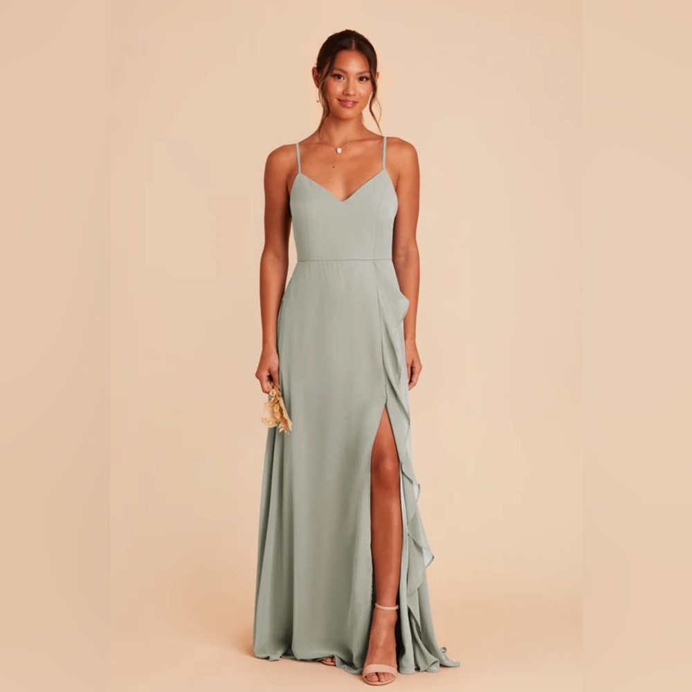 NWT BIRDY GREY SIZE M Theresa‎ Dress Chiffon Sage MAXI BRIDESMAID GOWN